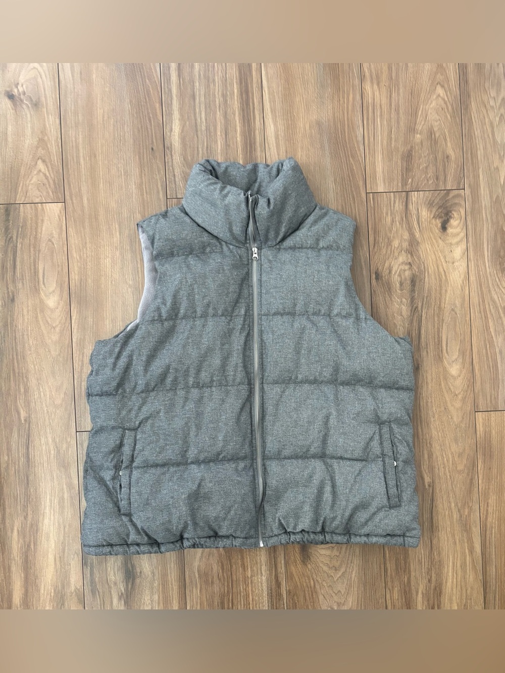 Old Navy Gray Fleece Lined Puffer Vest